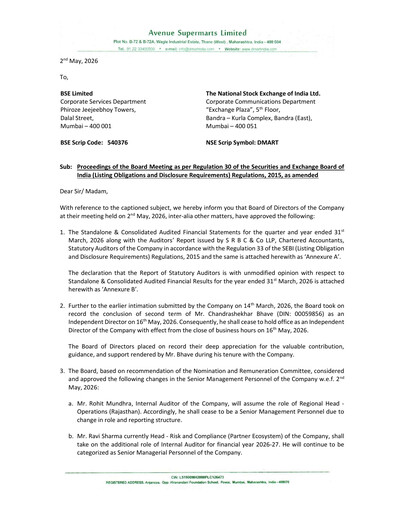 Thumbnail DMart Financial Report 2025-2026
