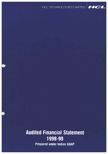 Thumbnail HCL Technologies
 Financial Statement 1998-1999