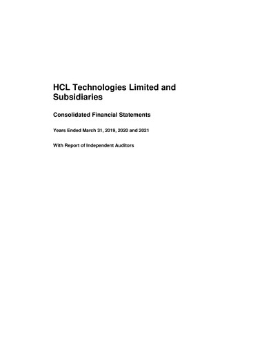 Thumbnail HCL Technologies
 Financial Statement 2020-2021