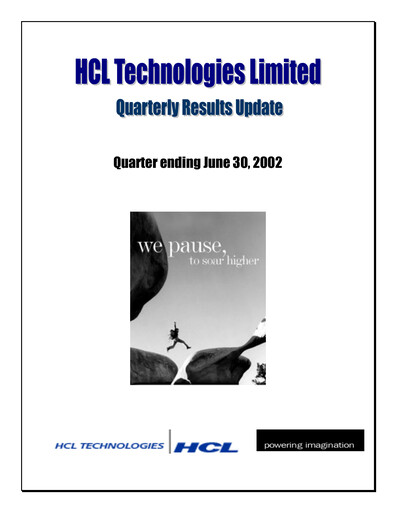 Thumbnail HCL Technologies
 Quarterly Report 2002-q4