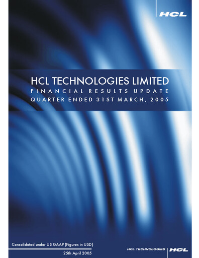 Thumbnail HCL Technologies
 Quarterly Report 2005-q3