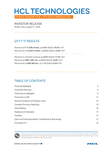 Thumbnail HCL Technologies
 Quarterly Report 2017-q1