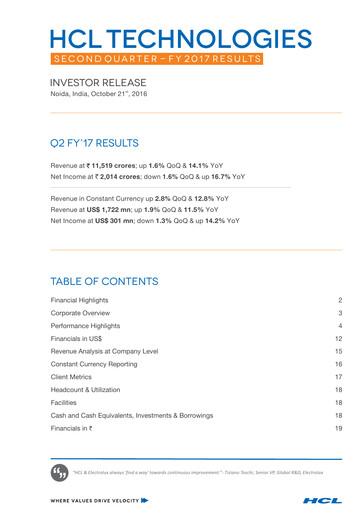 Thumbnail HCL Technologies
 Quarterly Report 2017-q2
