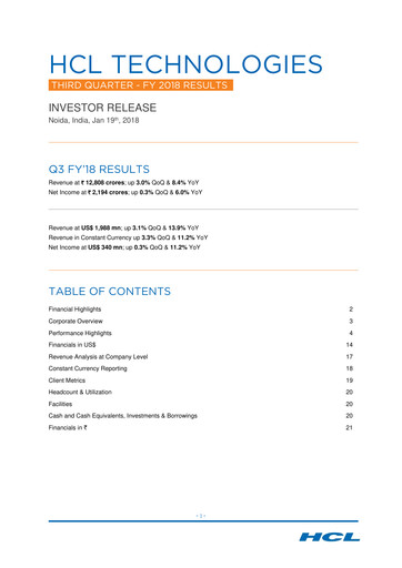 Thumbnail HCL Technologies
 Quarterly Report 2018-q3