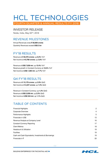 Thumbnail HCL Technologies
 Quarterly Report 2018-q4