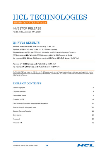 Thumbnail HCL Technologies
 Quarterly Report 2022-q3