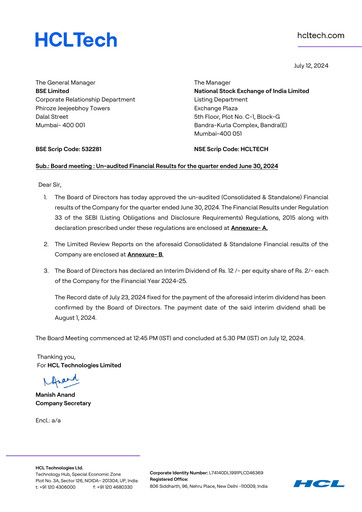 Thumbnail HCL Technologies
 Quarterly Report 2025-q1