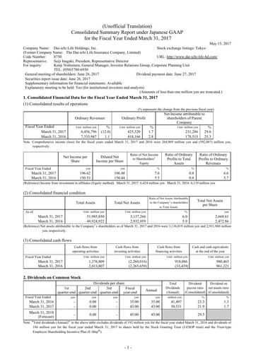 Thumbnail Dai-ichi Life Holdings
 Financial Statement fy2016