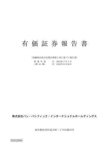 Miniature Pan Pacific International Holdings Rapport financier 2024