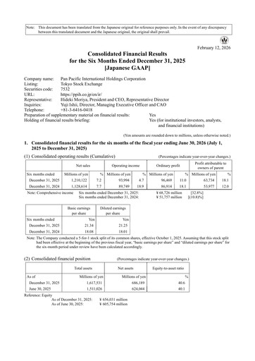 Thumbnail Pan Pacific International Holdings Half-year Report fy2026