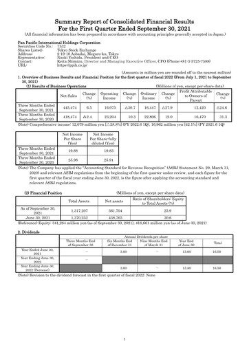 Thumbnail Pan Pacific International Holdings Quarterly Report fy2022-q1