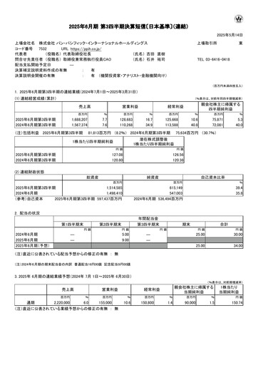 Vorschaubild Pan Pacific International Holdings Quartalsbericht 2025-q3