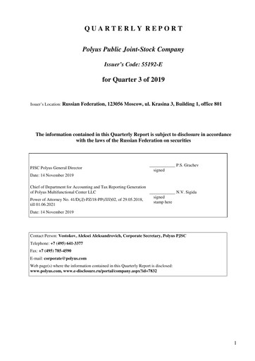 Thumbnail Polyus Quarterly Report 2019-q3