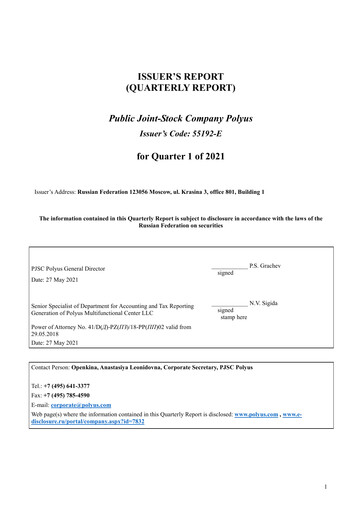 Thumbnail Polyus Quarterly Report 2021-q1