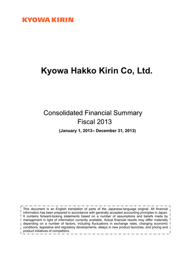 Thumbnail kyowa Kirin Financial Statement fy2013