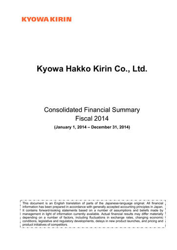 Thumbnail kyowa Kirin Financial Statement fy2014