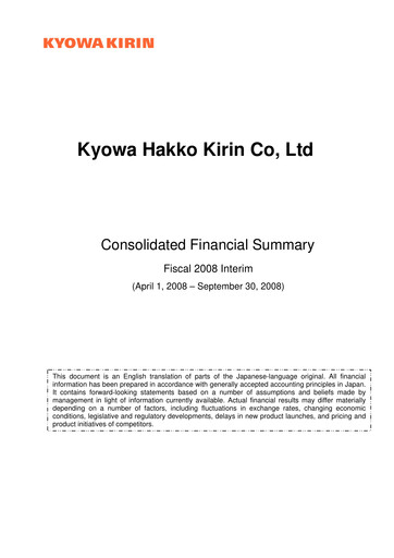 Thumbnail kyowa Kirin Half-year Report 2008-h1