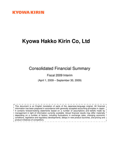 Thumbnail kyowa Kirin Half-year Report 2009-h1