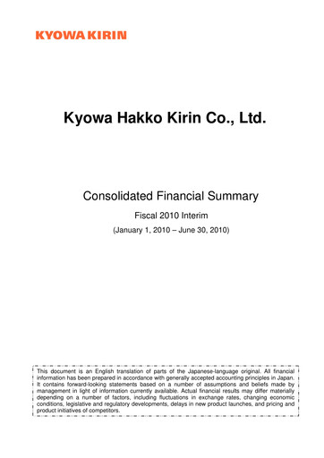 Thumbnail kyowa Kirin Half-year Report 2010-h1