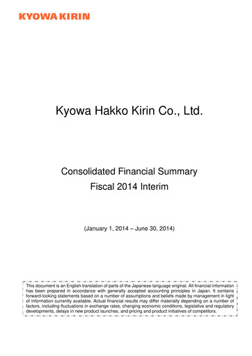Thumbnail kyowa Kirin Half-year Report 2014-h1