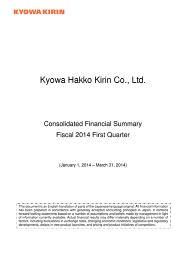 Thumbnail kyowa Kirin Quarterly Report 2014-q1