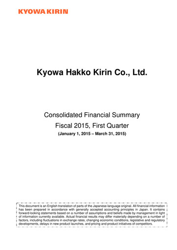 Thumbnail kyowa Kirin Quarterly Report 2015-q1