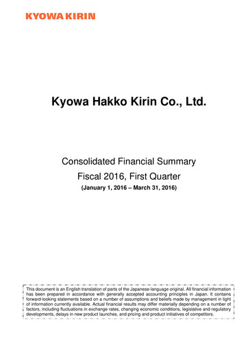 Thumbnail kyowa Kirin Quarterly Report 2016-q1