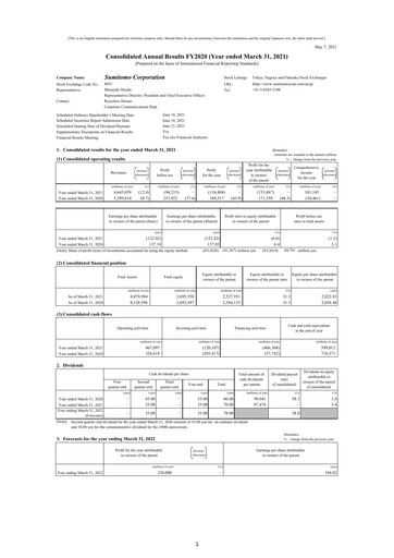 Vorschaubild Sumitomo Finanzbericht fy2020