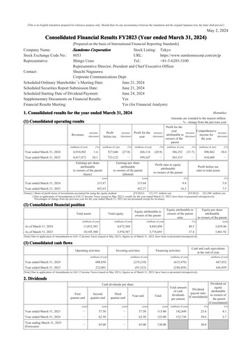 Vorschaubild Sumitomo Finanzbericht fy2023