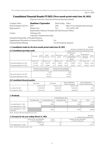 Thumbnail Sumitomo Quarterly Report 2025-q1