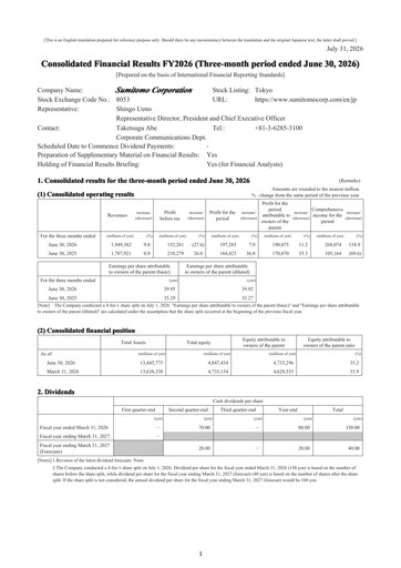 Thumbnail Sumitomo Quarterly Report 2026-q1