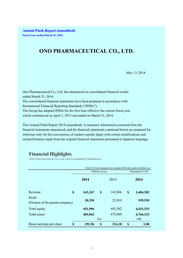 Thumbnail Ono Pharmaceutical
 Financial Statement fy2014