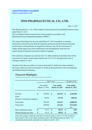 Thumbnail Ono Pharmaceutical
 Financial Statement fy2017