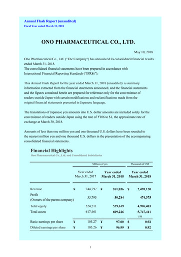 Thumbnail Ono Pharmaceutical
 Financial Statement fy2018