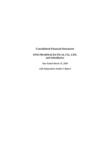 Thumbnail Ono Pharmaceutical
 Financial Statement fy2020