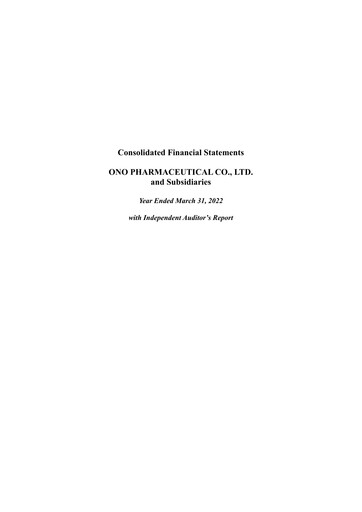 Thumbnail Ono Pharmaceutical
 Financial Statement fy2022