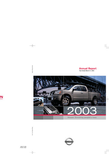 Thumbnail Nissan Annual Report 2003