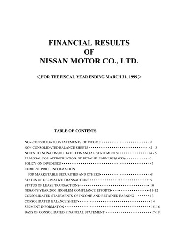 Thumbnail Nissan Financial Statement fy1998