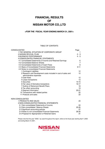 Thumbnail Nissan Financial Statement fy2000