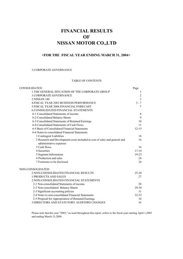 Thumbnail Nissan Financial Statement fy2003