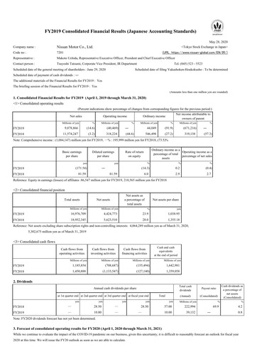 Thumbnail Nissan Financial Statement fy2019
