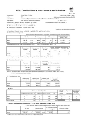 Vorschaubild Nissan Finanzmitteilung fy2025
