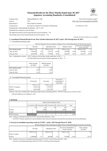 Thumbnail Nissan Quarterly Report 2017-q1