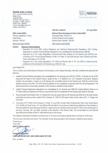 Thumbnail Nestlé India Financial Statement 2025-2026