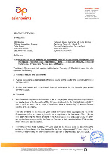 Thumbnail Asian Paints
 Financial Report 2024-2025