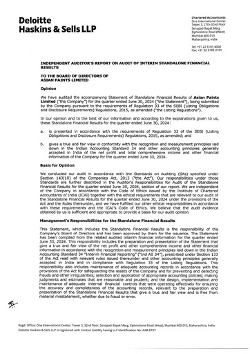 Thumbnail Asian Paints
 Quarterly Report 2024-q1