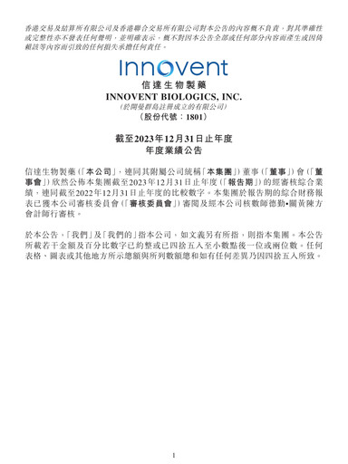 Thumbnail Innovent Biologics Financial Statement 2023