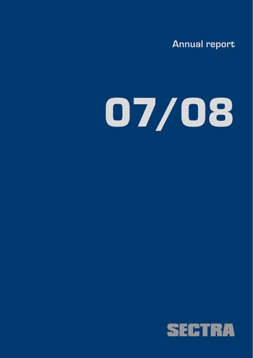 Thumbnail Sectra AB Annual Report 2007-2008