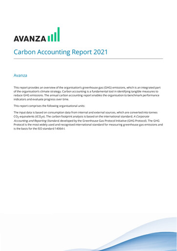Thumbnail Avanza Bank ESG Report 2021
