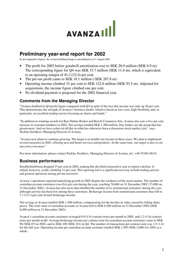 Thumbnail Avanza Bank Financial Statement 2002